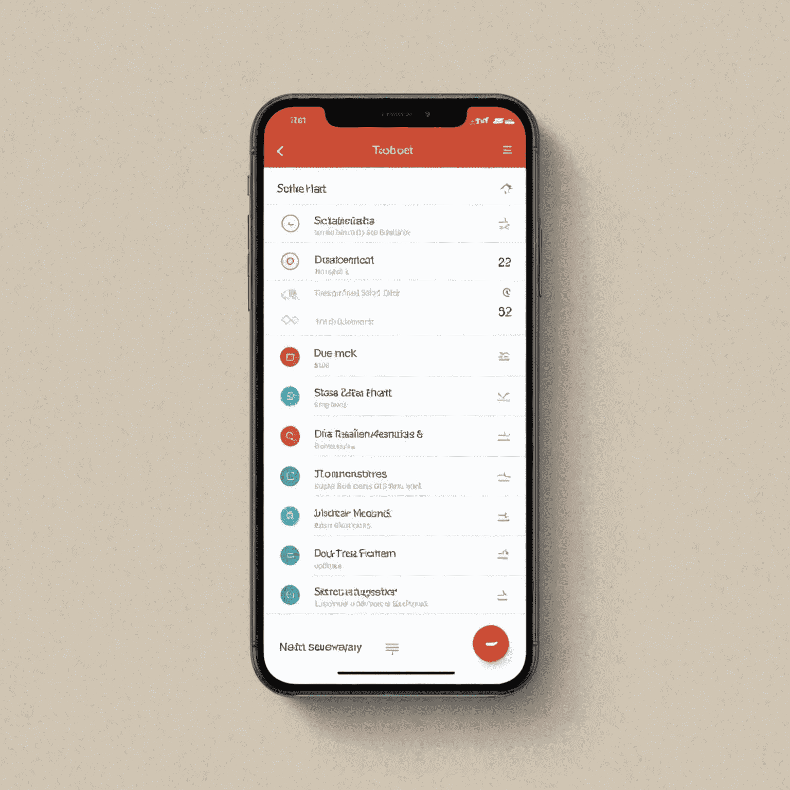 Todoist app interface showing a clean task list with categories and due dates