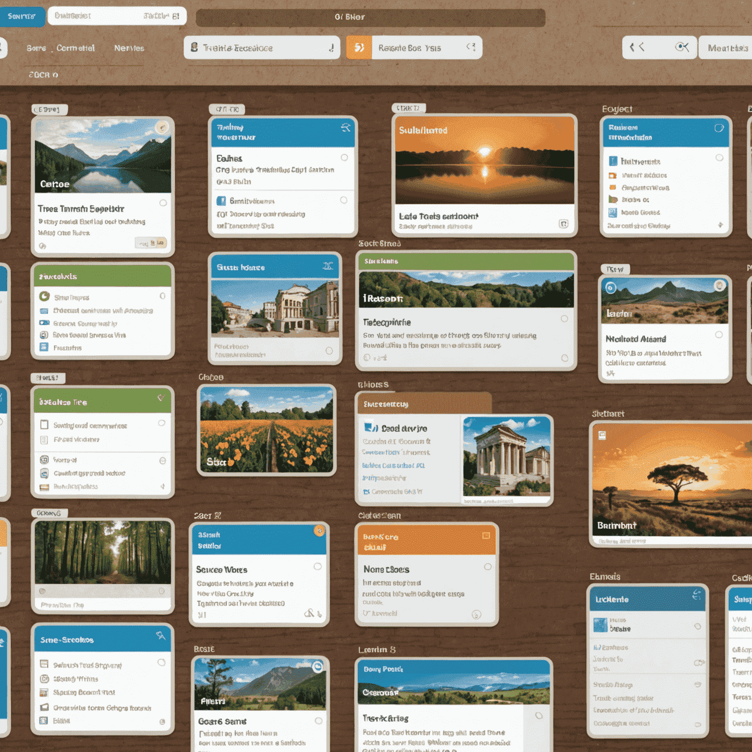 Trello board with multiple columns and cards representing tasks and projects